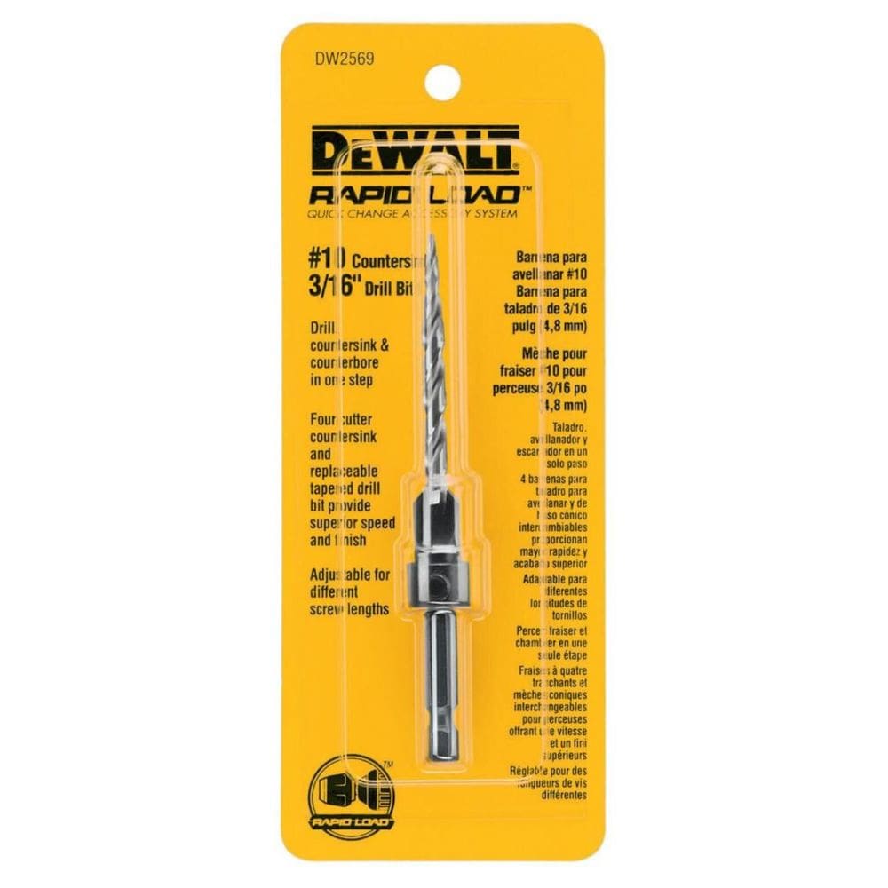 Broca escareadora DeWalt DW2569 #10 com quatro cortadores com 3/16"