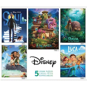 Puzzles Ceaco 5 em 1, pôsteres de filmes da Disney, 300-750 peças
