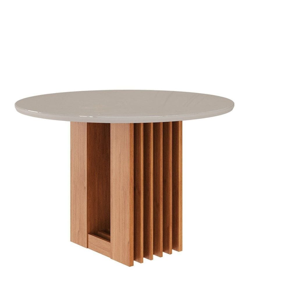 Mesa para Sala de Jantar Ariela Redonda 109 Cm Cinamomo/ Offwhite