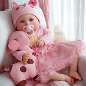Boneca Reborn Baby Doll JIZHI de 20 cm em vinil macio realista e realista