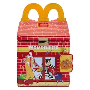 Mochila feminina Loungefly McDonald`s Happy Meal vermelha
