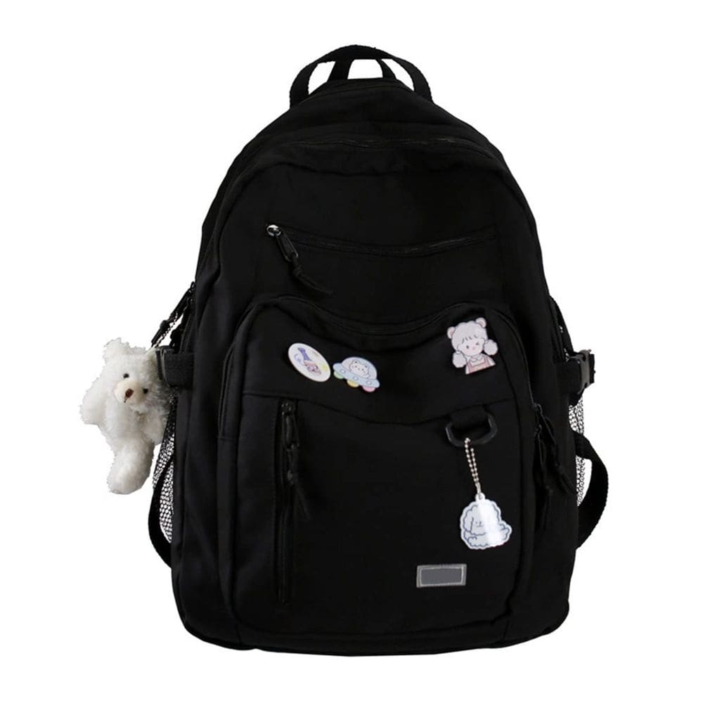 Mochila GAXOS Cute Aesthetic para meninas em viagens escolares preta