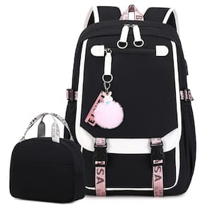 Mochila escolar Bevalsa para meninas com lancheira 21L roxa