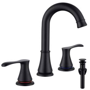 Torneira de banheiro WipPhs, bico giratório de 360°, 2 alças, 20 cm, preto fosco