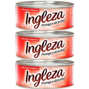 Kit Com 3 Ceras Em Pasta Ingleza 400G Vermelho