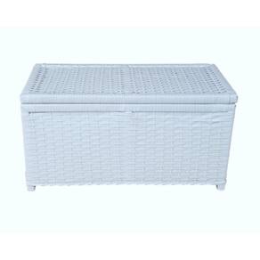 Baú Cesto Caixa Organizadora Fibra Sintética 68x40x40 Branco