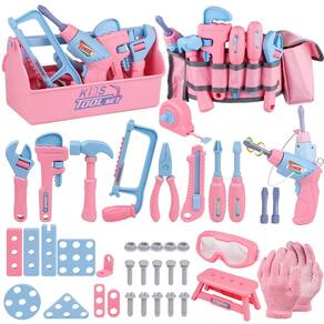 Conjunto de ferramentas Magic4U 48PCS Kids com furadeira eletrônica e fita métrica
