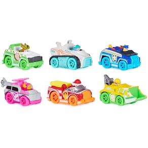 Toy Cars Paw Patrol True Metal Neon Rescue, pacote com 6, 1:55