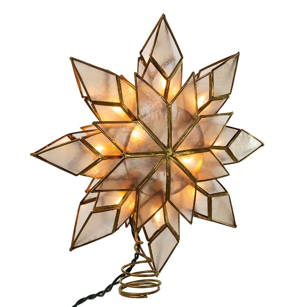 Topper de árvore Kurt Adler Capiz Star 21,6 cm com 10 luzes