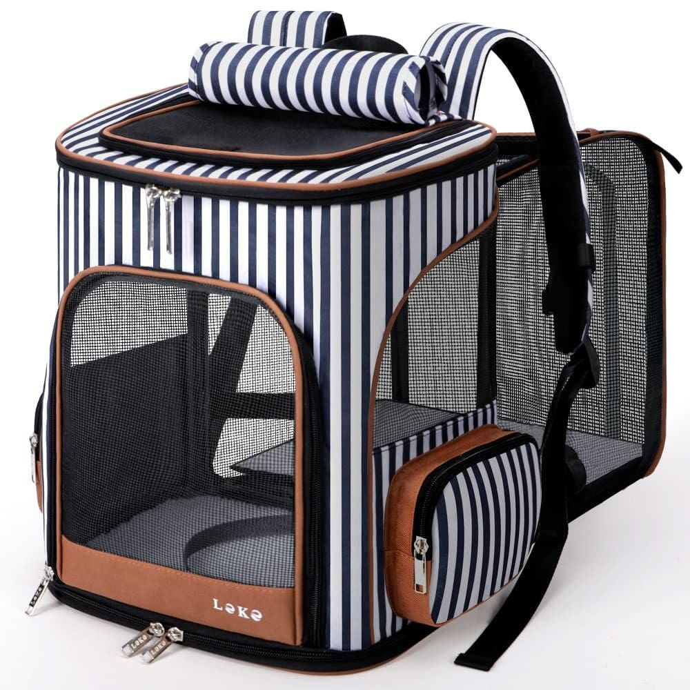 Porta-mochilas para animais de estimação, Lekereise, expansível para pequenas e médias