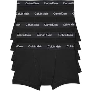 Baú Calvin Klein Cotton Classics para homens, pacote 5, preto M