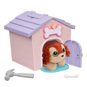 Brinquedo de pelúcia Little Live Pets My Puppy`s Home Minis rosa e roxo