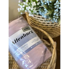 Lencol Queen Elastico Malha 100% Algodao Rose Altenburg