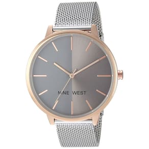 Pulseira feminina de malha Sunray Dial Watch Nine West, estojo de 40 mm