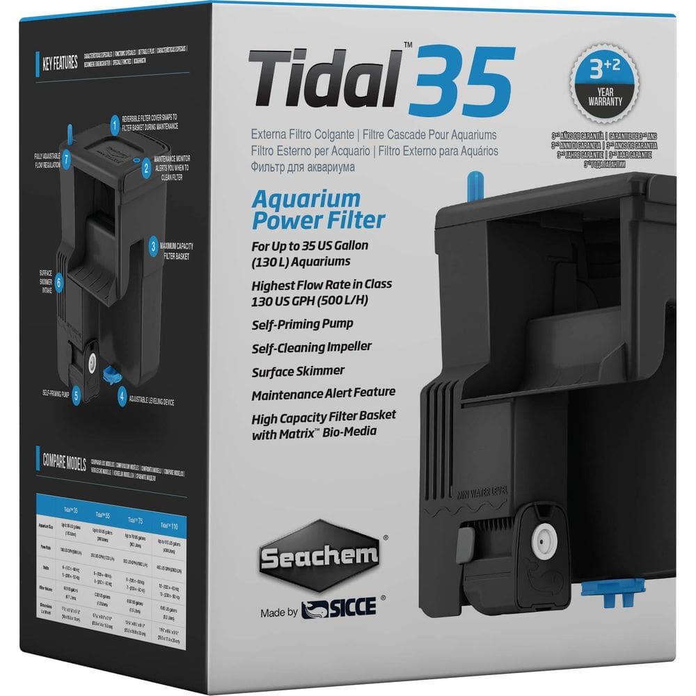 Filtro de aquário Seachem Tidal Power 132.5L para tanque de 132.5L