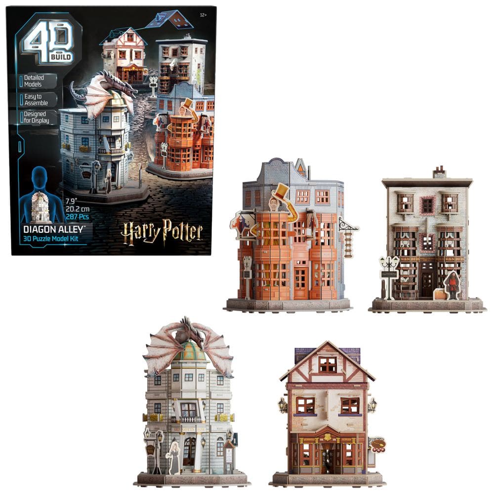 Kit de modelos de quebra-cabeça 3D 4D Build Harry Potter Diagon Alley 287 unidades