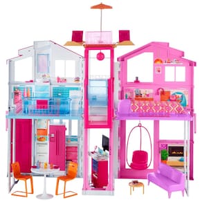 Doll House Playset Barbie Moradia de 3 andares com 4 quartos