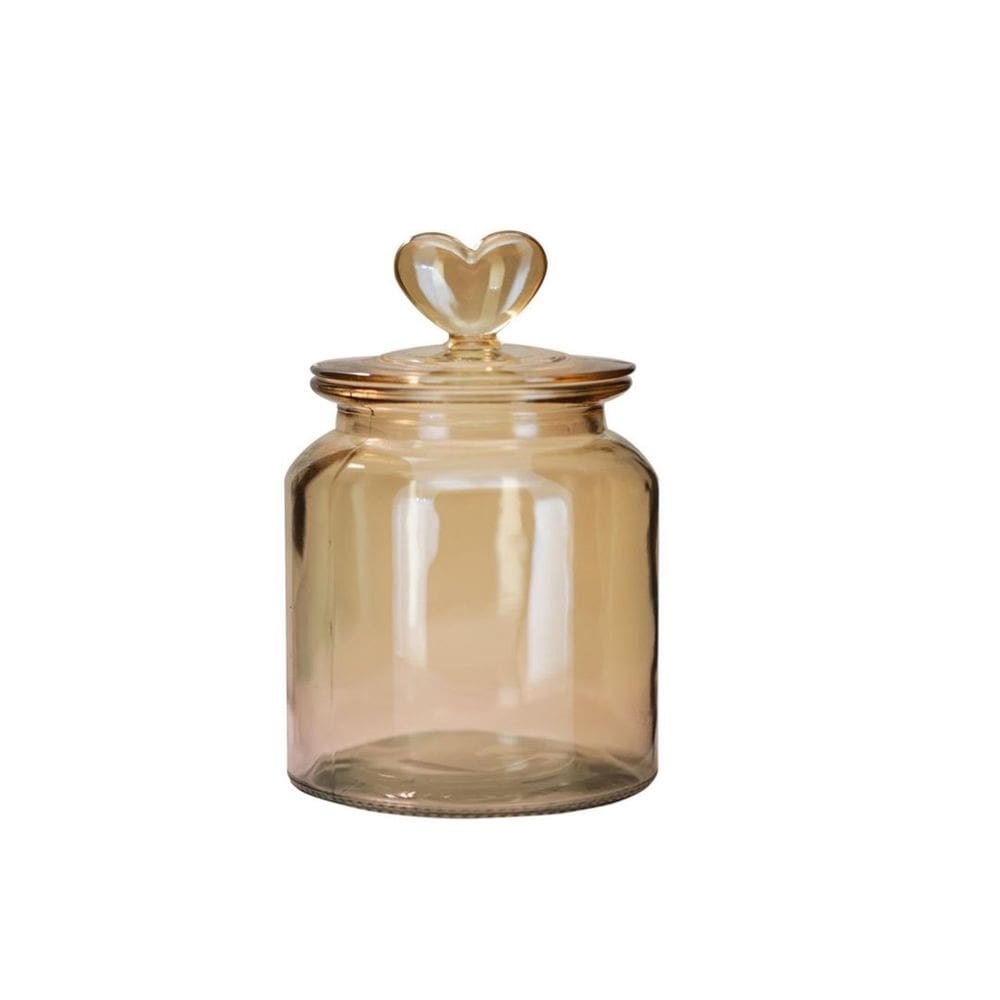 Pote Vidro Hermético Âmbar Afeto Coração 650ml - Tuut