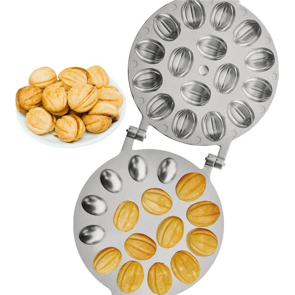 Fabricante de moldes para biscoitos de nogueira PeTristor, liga de alumínio de 16 metades
