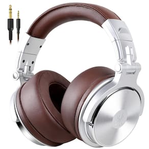 Fone de ouvido Over Ear OneOdio Studio com fio e microfone (prata)