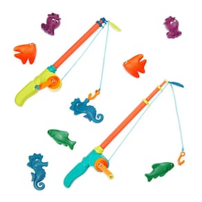 Fishing Play Set B. toys Jogo de pesca 2 varas e 8 animais marinhos