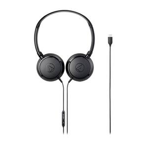 Fones de ouvido Audio-Technica ATH-S120C-BK USB-C com fio preto