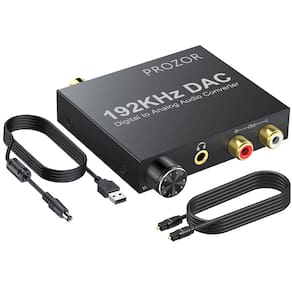 Conversor de áudio digital para analógico PROZOR 192kHz com cabo