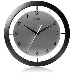 Relógio de parede SEIKO St James em metal escovado 28cm preto