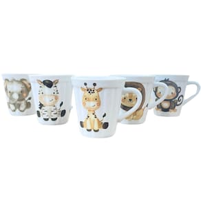 Kit Jogo 5 Canecas 120ml - Tipo Copo Americano - Safari