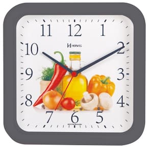 Relógio de Parede 23 cm Quadrado Preto Cozinha Herweg