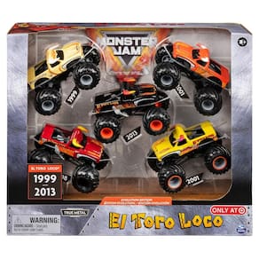 Monster Trucks fundidos Monster Jam El Toro Loco 5 unidades para crianças a partir de 3 anos