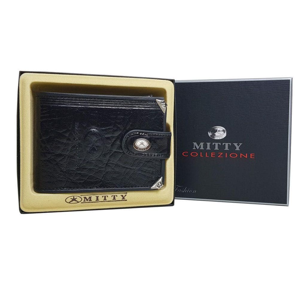 Carteira Mitty Em Couro Preta   - M1F