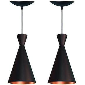Kit 2 Luminárias Cone Venturi 15cm Preto Fosco