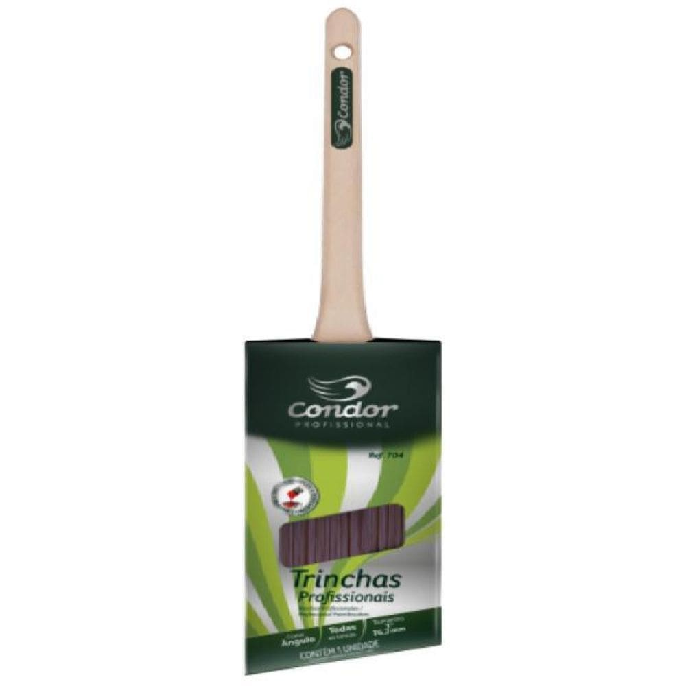 Kit 4 Pincel Trincha Angular Recorte Profissional 704 Condor