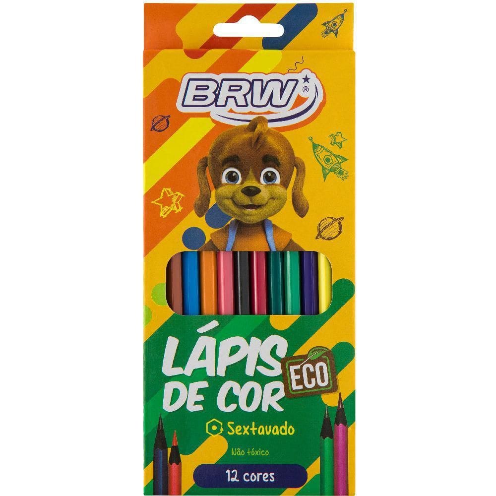 Lápis De Cor 12 Cores Resina Eco Lp1204 Brw