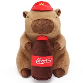 Pelúcia de pelúcia Ponjauk Capybara de 35 cm com bebida