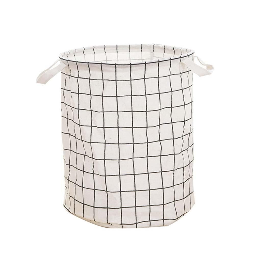 Cesto Para Roupa Suja Branco Estampa Grid