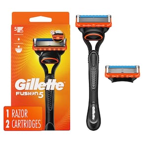 Razor Gillette Fusion5 para homens com alça e recargas de 2 lâminas