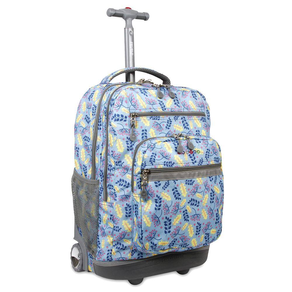Mochila com rodinhas J World New York Sundance Sky Leaves 20L
