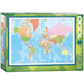 Quebra-cabeça EuroGraphics Mapa moderno do mundo de 1000 peças