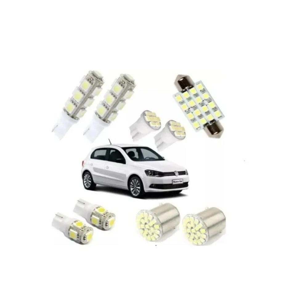Kit Lâmpadas Led Gol Voyage G4 G5 G6 G7 Pingo Teto Placa Ré