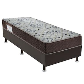 Conjunto Cama Box Colchão Iso D45 Solteiro Ortobom Marrom/Branco