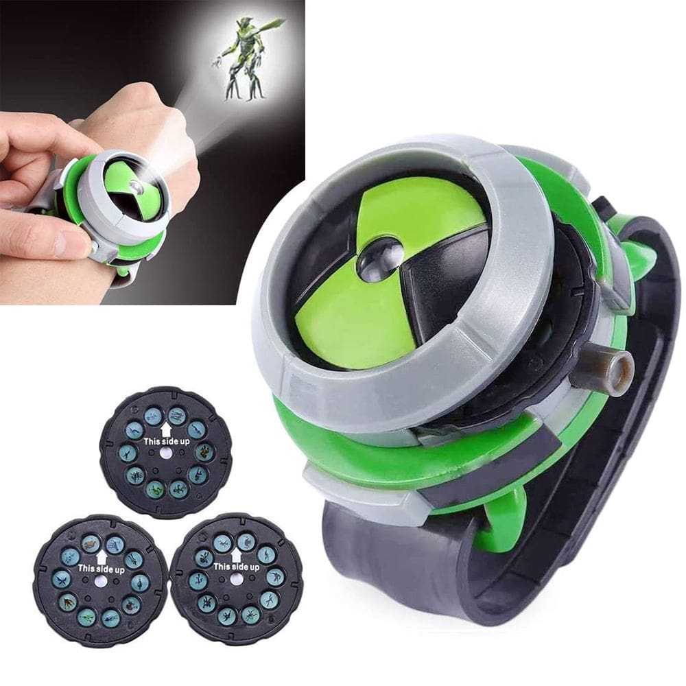 Relógio projetor Grostmend Ben 10 Omnitrix para crianças com cartões