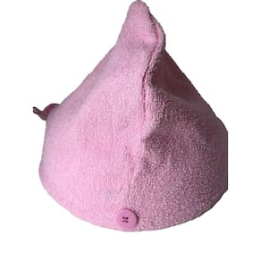 Turbante Para Secar Cabelo Atoalhado Rosa Claro