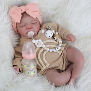 Boneca Reborn KSBD Lifelike Sleeping 50 cm com brinquedo de alimentação