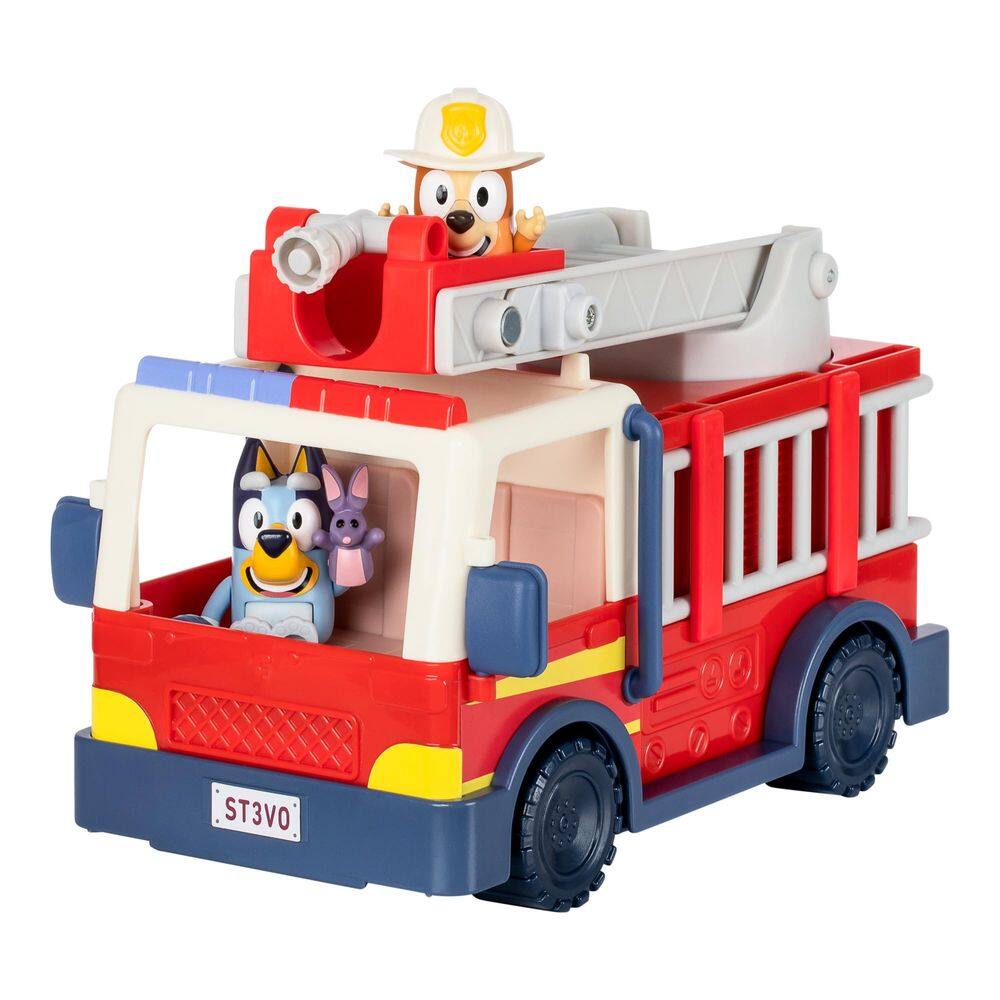 Caminhão de bombeiros BLUEY Caminhão de bombeiros com Bingo e Bob Bilby