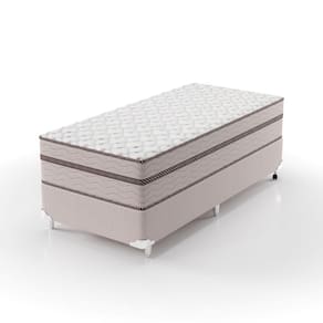 Cama Box Solteiro 88x188x63cm Molas Ensacadas Sonhare Bege