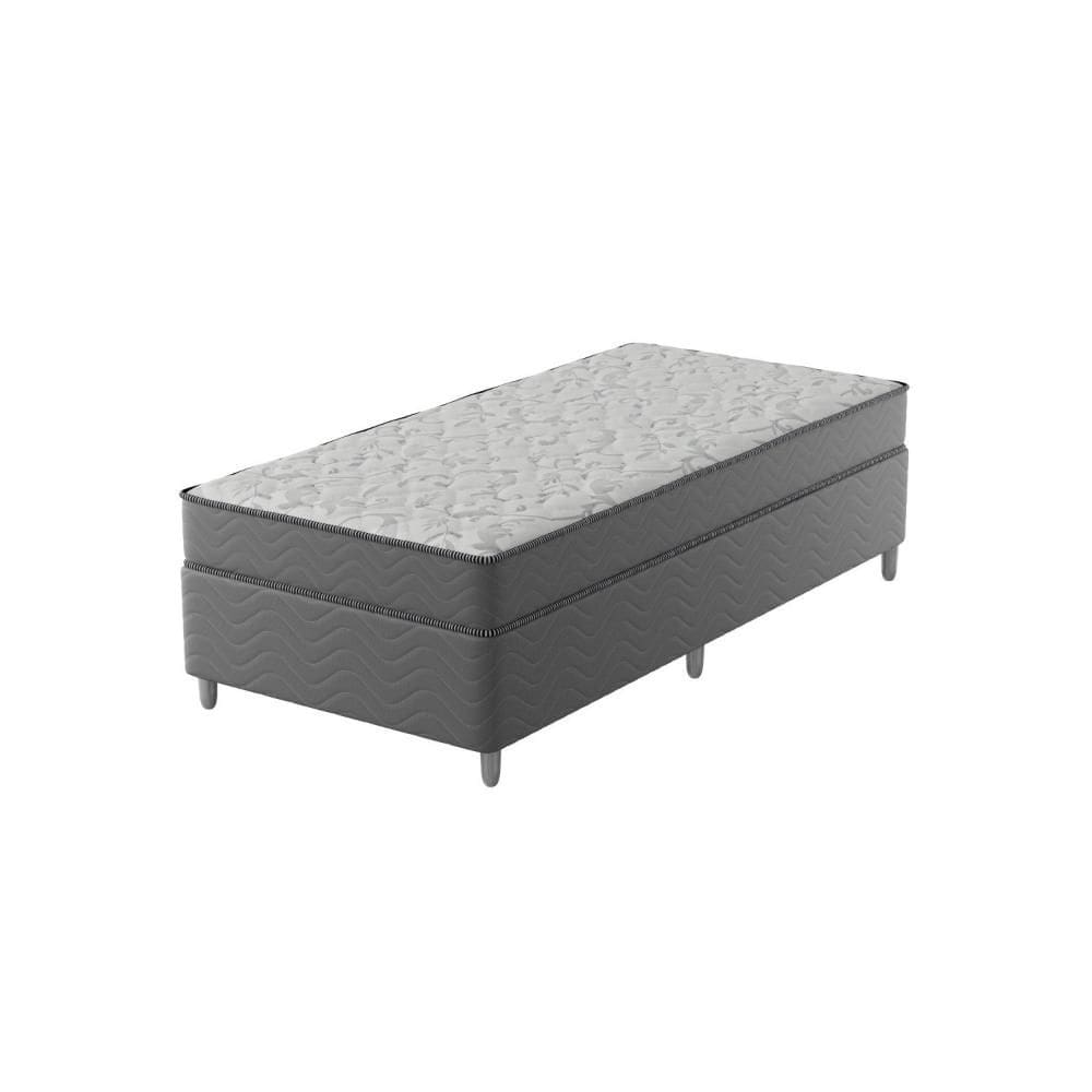 Cama Box Solteiro D33 Of 108x198x0,42 Cinza/Branco