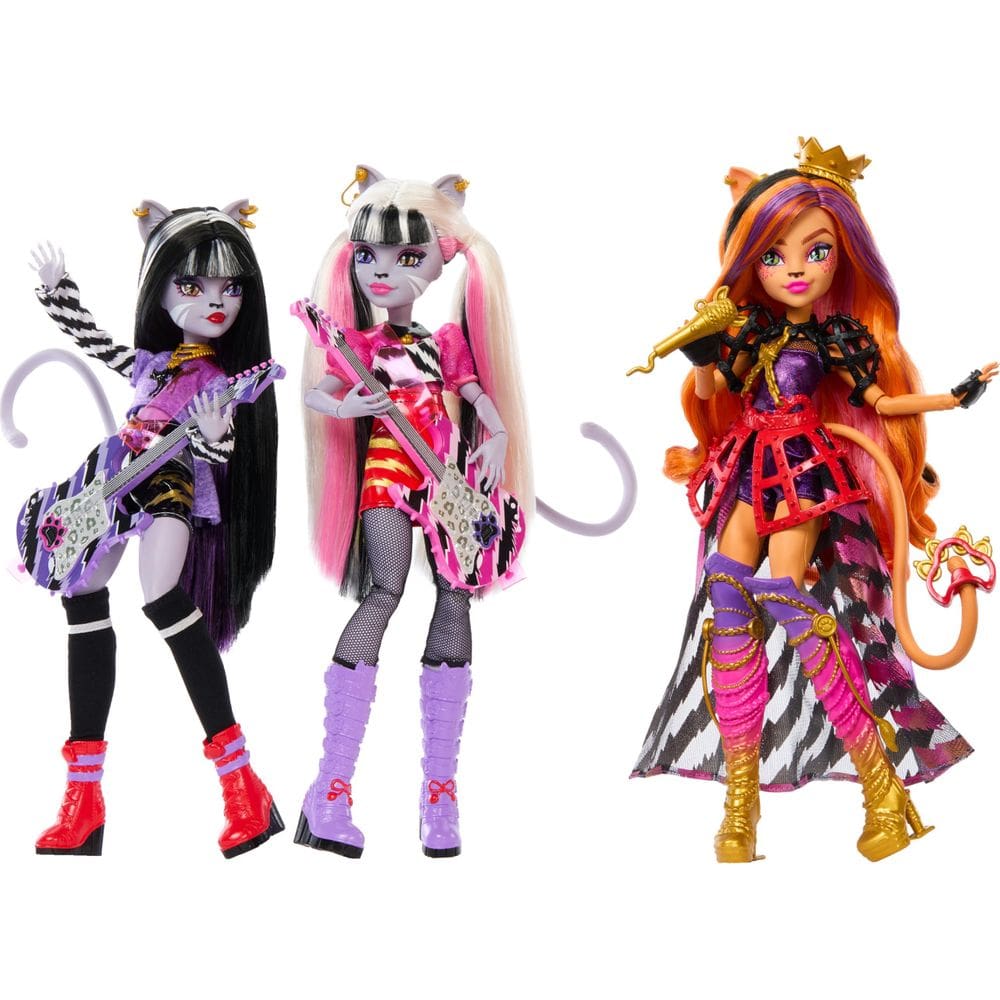 Pacote com 3 pulseiras Dolls Monster High the Hissfits com listras Toralei