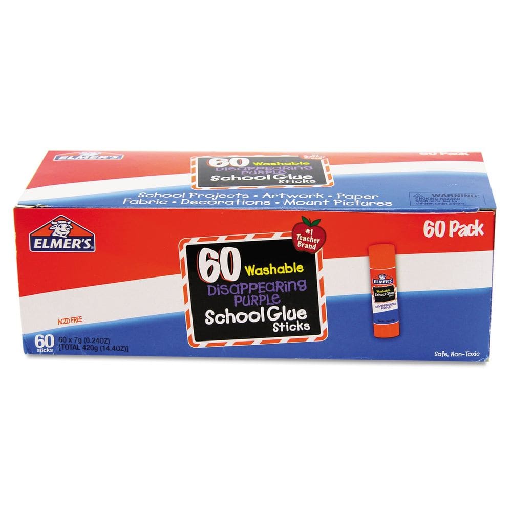 Bastões de cola Elmer`s Disappearing Purple School 7 g (60 unidades)